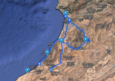 CARTE AGADIR 3J SABLES DES MERS ET DESERTS Voyage Desert Maroc
